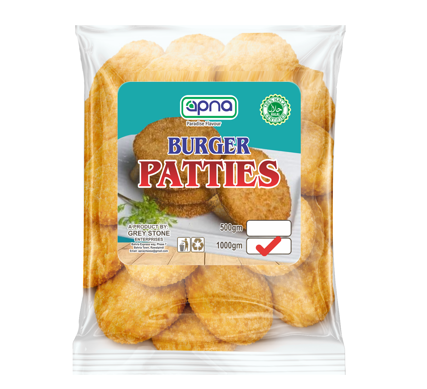 patties 1000gm Apna Chicken Patties 1kg - Image 1